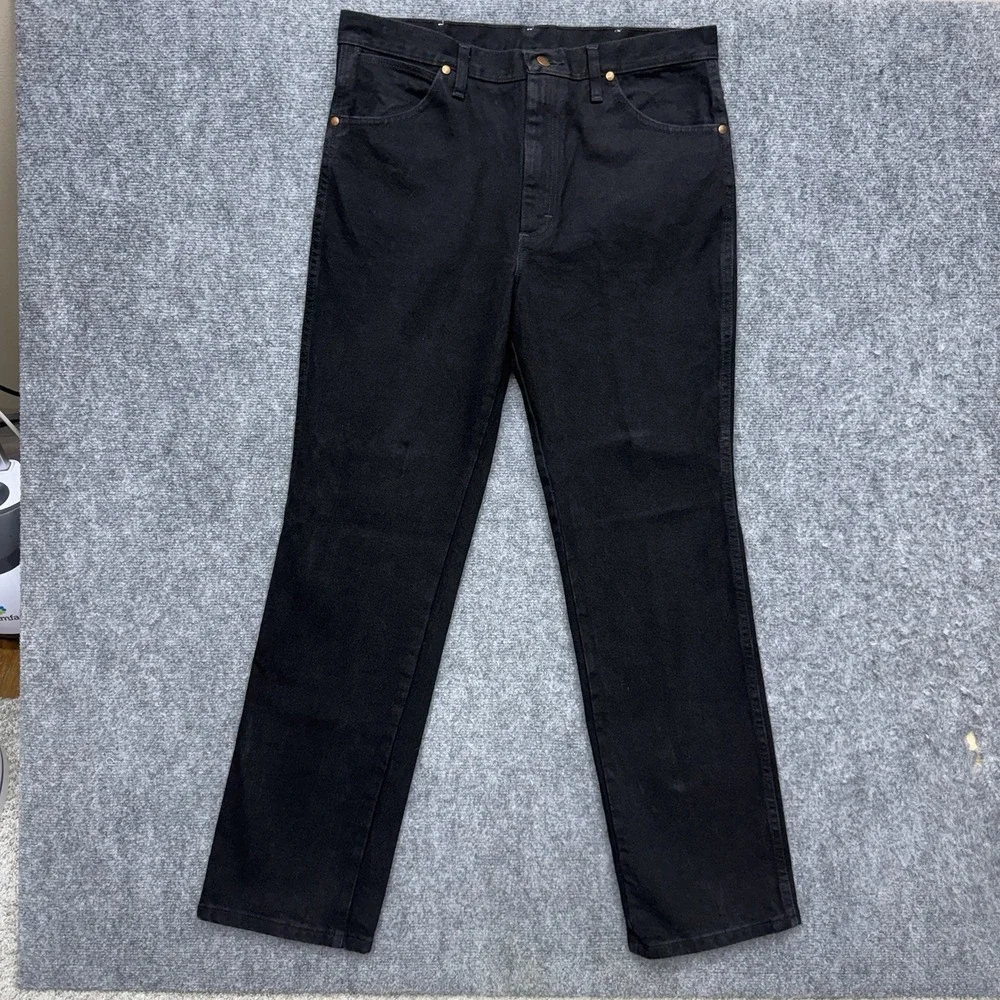 Wrangler 936Wbk Cowboy Cut black straight leg jeans men's size 34 34x32 western